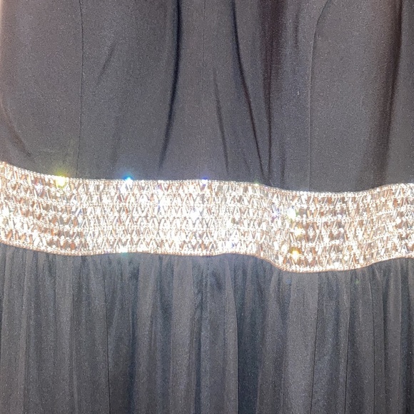 Black Gown with Rhinestone Band (Plus Size, NWT) - Picture 7 of 8